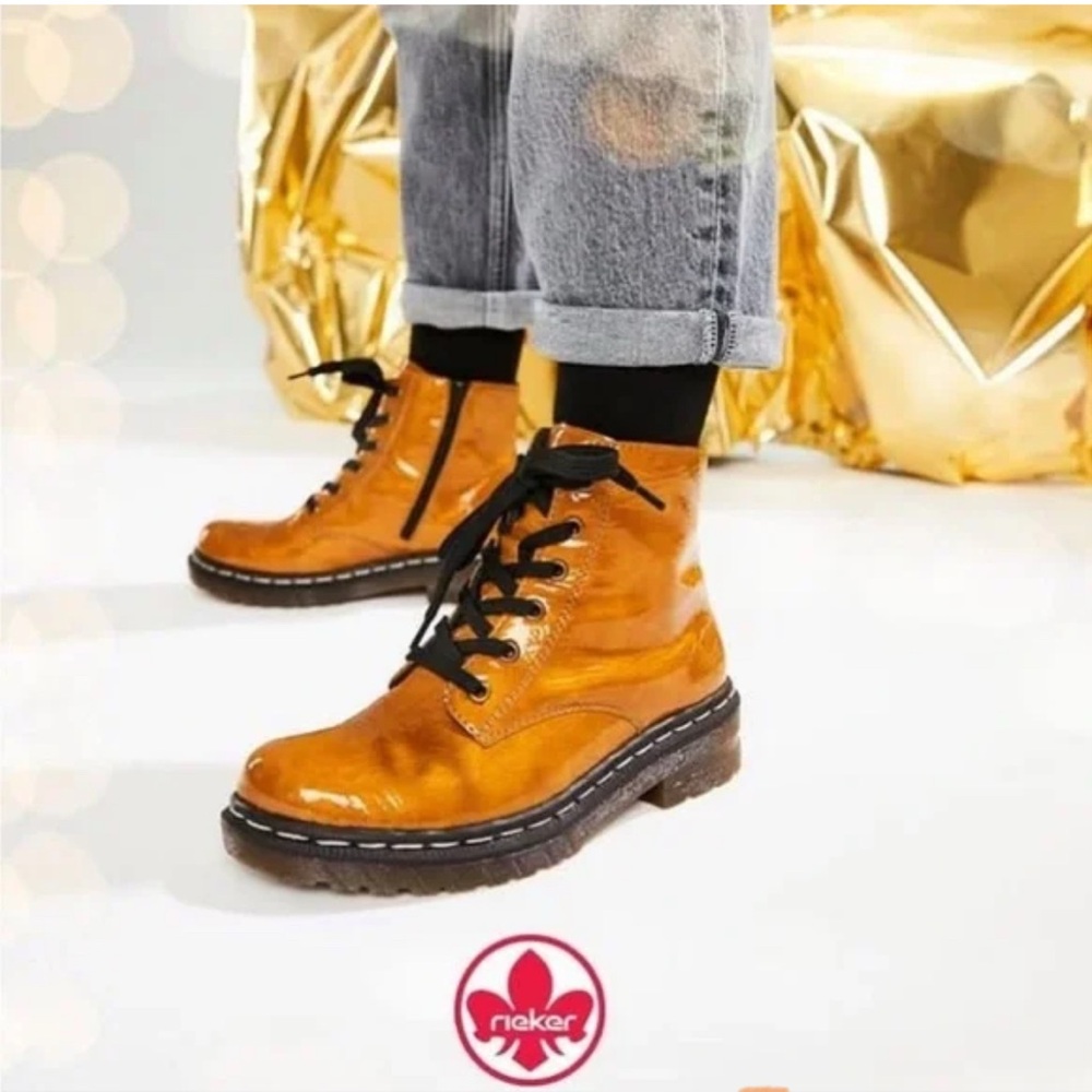 Rieker Orange Combat Boots